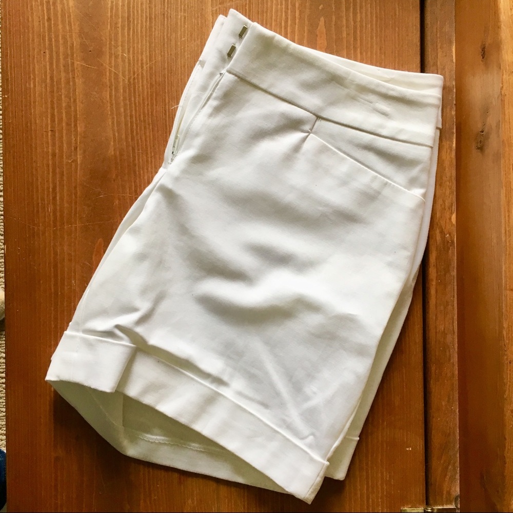 White midi shorts NWT